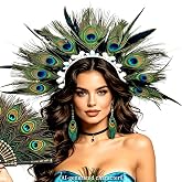 JeVenis Feather Headpiece 1920s Carnival Accessories Headdress Mardi Gras Rave Festival for Women Flapper Costume Supplies