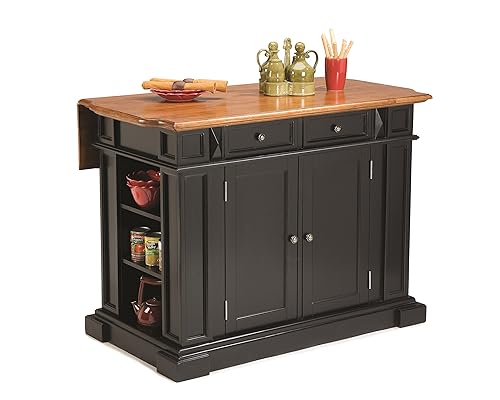 Americana Black and Distressed Oak Kitchen Island by Home Styles