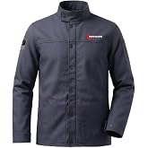 INNOWARM FR Welding Jacket for Men, 9.5 oz 100% Cotton Flame Resistant Work Jacket, NFPA 2112, Reflective Back Strip
