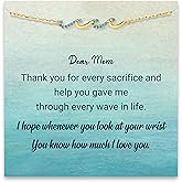 STORYJEWELLERY Mom Gifts, Mom Bracelet, Valentines Day Birthday Gifts for Moms, Wave Bracelet for Mother, Moms Jewelry, Mothers Day Presents