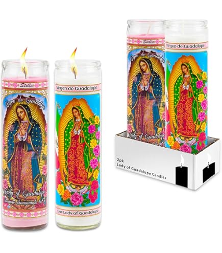 Amazon.com: Greenbier Prayer Candles - Lady of Guadalupe Candle (2