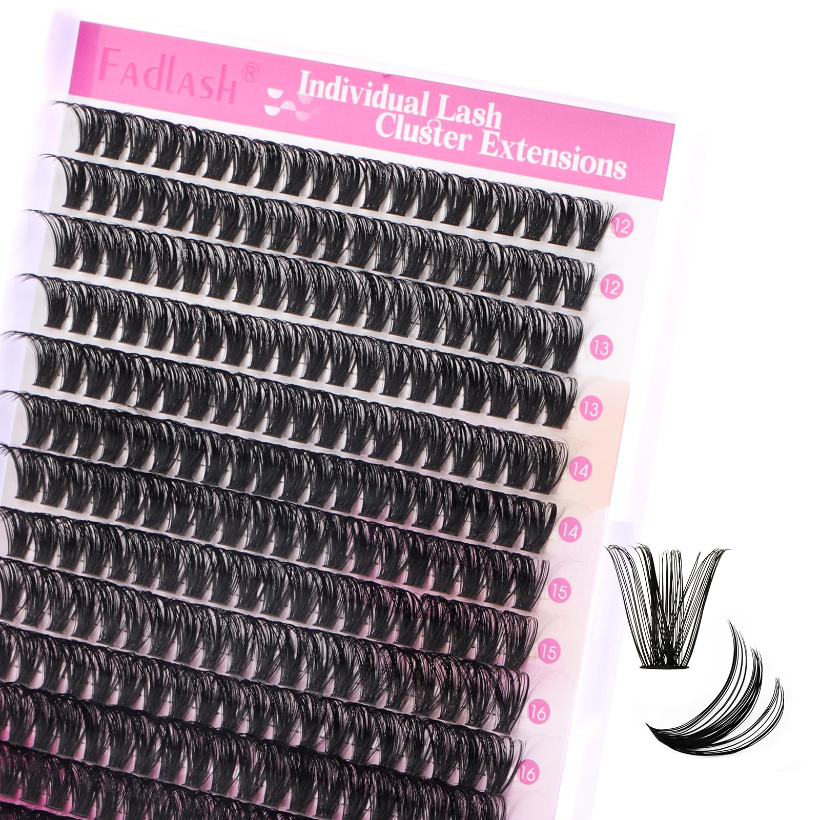 Cluster Lashes Extensions Individual Eyelashes 60D 0.07 C Curl 12-18mm Extensions 200Pcs DIY Eyelash Extensions at Home