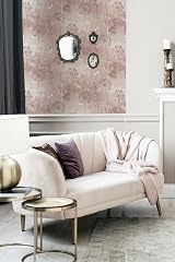 Arthouse Damselflies Glitter Sparkle Wallpaper Pink Silver Grey Botanical view 5
