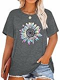 HDLTE Women Plus Size T Shirts Short Sleeve Casual