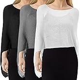 Jamntower 1 Pcs Women Sheer Poncho Shrug Summer Sheer Blouse Top Lightweight Poncho Sheer Bolero for Formal Evening Dress