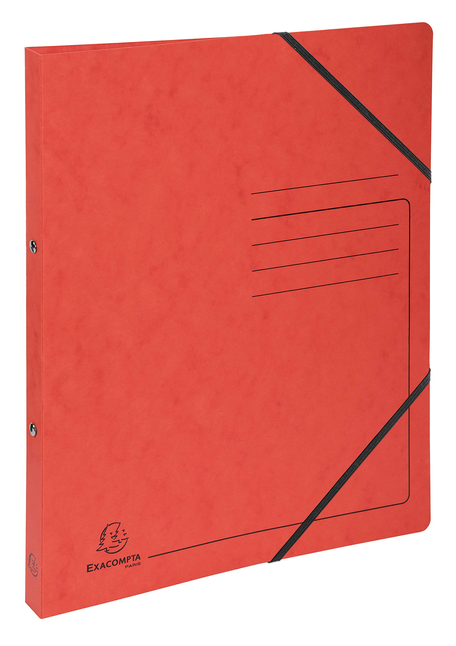 Exacompta - Ref 542555E - Mottled Pressboard Ring Binder - 320 x 250mm in Size, Suitable for A4 Documents, 2 x 15mm O-Rings, 20mm Spine - Red (Pack of 10)