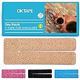 OK TAPE Precut Y-Shape Kinesiology Tape for Shoulder, Knee, Back, 10 Pcs, K Tape Strips, Provide Support & Relieve Discomfort, Water-Resistant Elastic Athletic Tape (3.5" x 10", Beige)