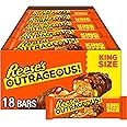 REESE'S OUTRAGEOUS! Peanut Butter, Caramel and PIECES King Size, Candy Bars, 2.95 oz (18 Count)