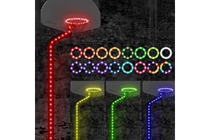 Waybelive LED Basketball Lights Set，Remote Control Basketball Rim&Pole LED Light, 16 Color Change by Yourself, Waterproof, Super Bright to Play at Night Outdoors, Good Gift for Kids