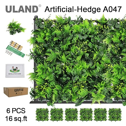 ULAND Artificial Hedges Panels, Boxwood Greenery Ivy Privacy Fence