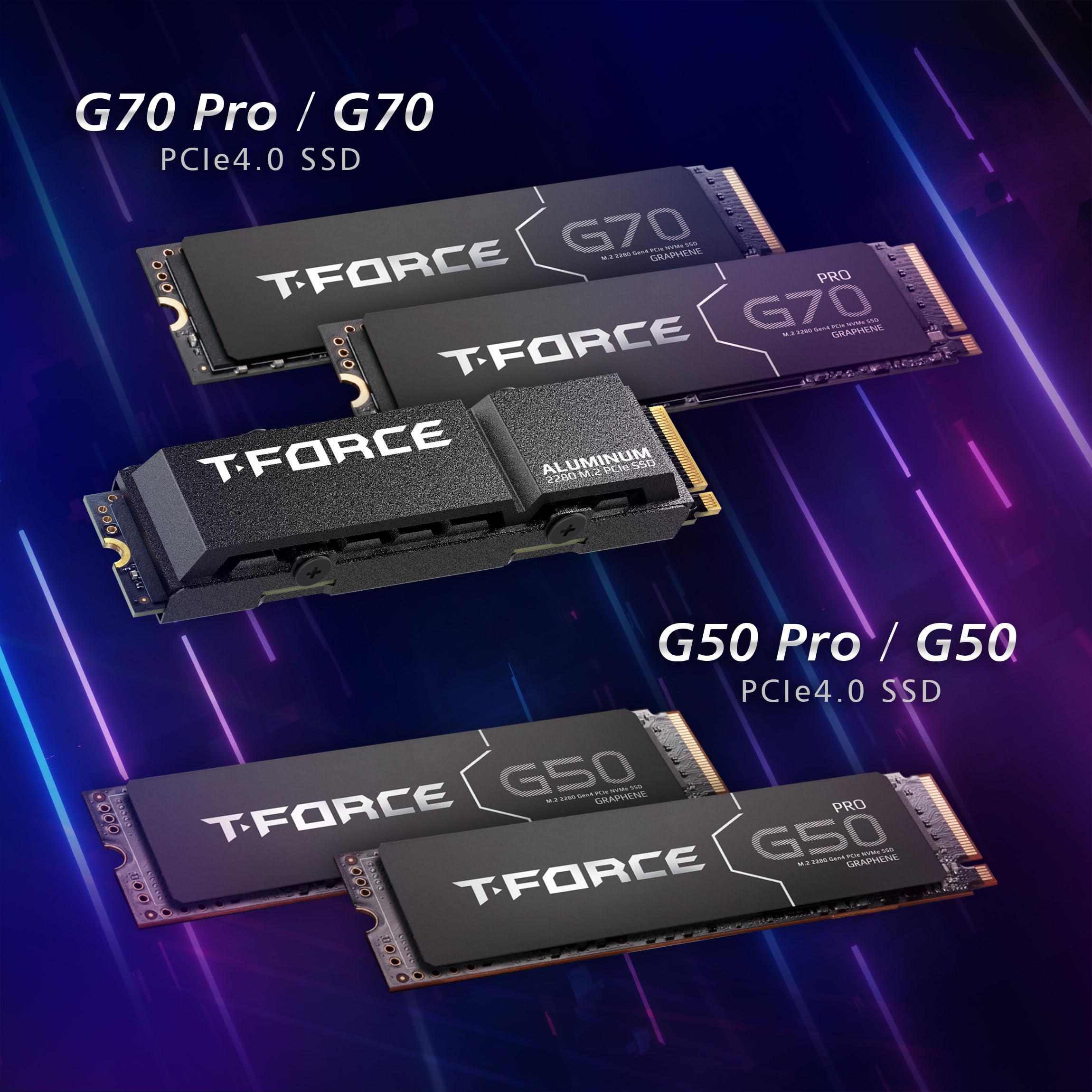 TEAMGROUP T-Force G50 1TB SLC Caching 3D TLC NAND NVMe InnoGrit PCIe Gen4x4 M.2 2280 Gaming SSD with Ultra-Thin Graphene Heat Spreader Works with PS5 Read/Write 5000/4800 MB/s TM8FFE001T0C129