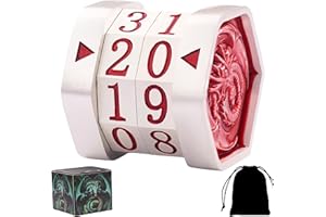 ALOBGHDC Metal MTG Life Counter Wheel Metal Magic Life Counter MTG Health Tracker MTGs Foundations with Dragon Symbol for Board Games, Cards Games, TTRPGs, Compatible with MTGs(Pearl Silver_Red)