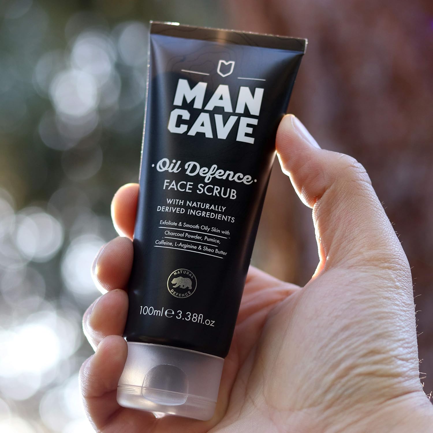 ManCave Charcoal Face Scrub 100ml for Men Exfoliate & Smooth Skin, Dermatlogically Tested, Natural Formulation - Image 3