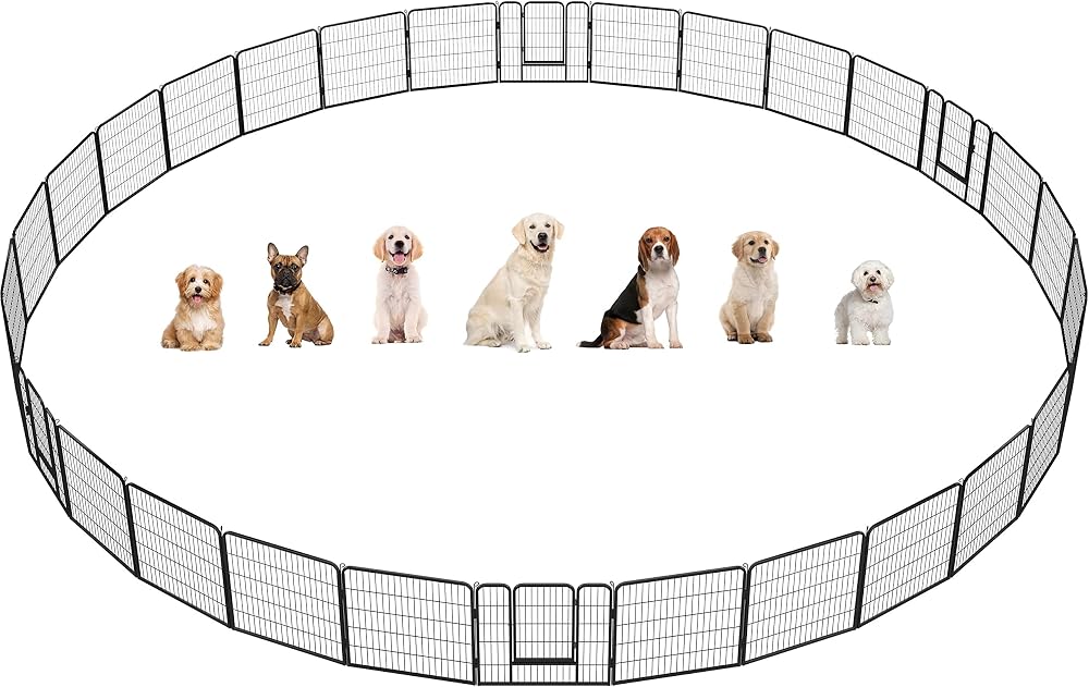 Yaheetech 32 Panel Dog Playpen 80cm Height Heavy Duty Pet Fence Garden Yard