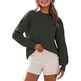BTFBM Womens Casual Long Sleeve Sweaters Crew Neck Oversized Ribbed Knit Pullover Sweater 2025 Fall Winter Jumper Tops