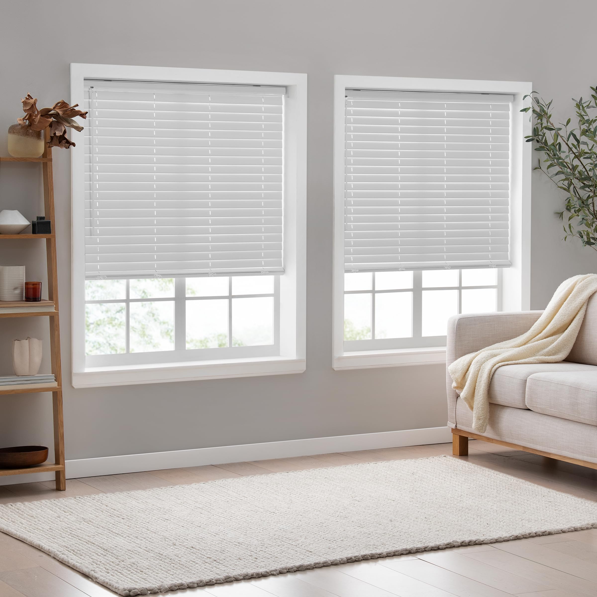Photo 1 of ** FACT6ORY SEALED/ NO RETURNS **Eclipse 2" Premium Vinyl Blinds for Light Filtering & Privacy, Durable Room Darkening Blinds for Home or Office, Tested and Certified Child Safe Cordless Vinyl Blinds - White, 58 W x 64 L