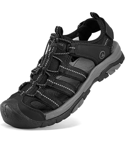 Men\'s Black Closed Toe Outdoor Beach Hiking Rubber Waterproof Sport Sandals Summer Sandals Mens Waterproof Sandals Closed Toe Slip On  main image 3