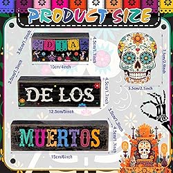 Lineshading 4 Pcs Day of The Dead Table Decorations