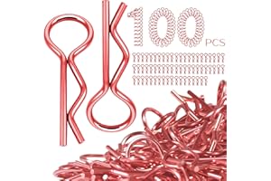 QLOI-LEUE 100pcs Universal RC Body Clips Pins - Compatible with Traxxas, Arrma, Redcat, Axial, HPI, HSP, Exceed, Himoto, Losi, RC4WD, Tamiya, Fits 1/8, 1/10, 1/12 Scale RC Cars, Trucks, Crawlers, Buggies
