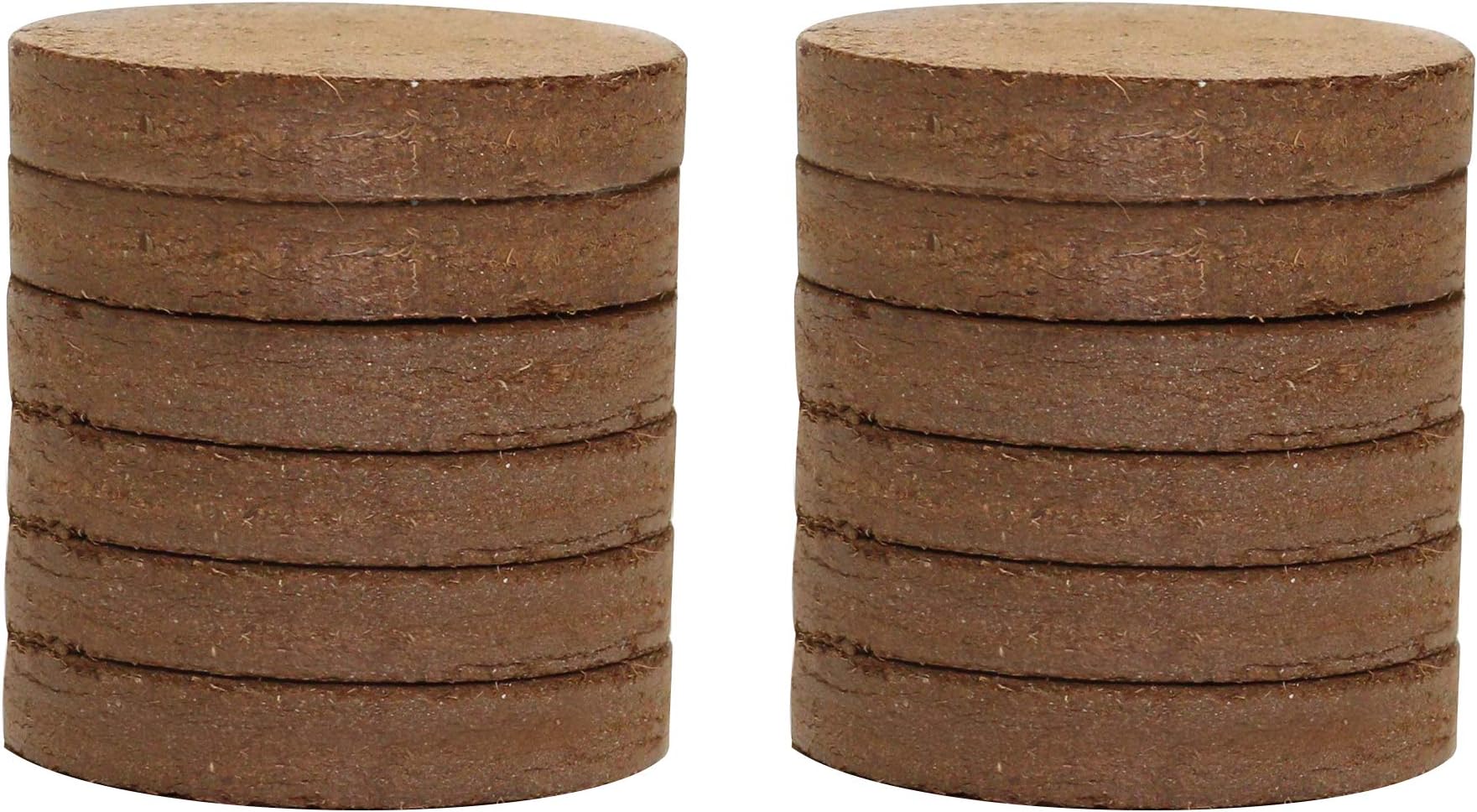 Compressed Coco Coir Soil Wafers - Seed Starting Coco Coir Mix - Grow Medium for Indoor Plants, Herbs - 12-pc
