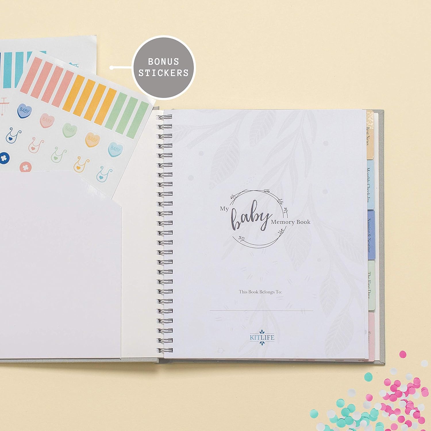 KITLIFE Pregnancy Planner Baby Book – Guided Pregnancy Journal – Ideal New Baby Journal for First Time Moms – Gender Neutral Memory Book – Perfect New Baby/Shower Gift : Baby