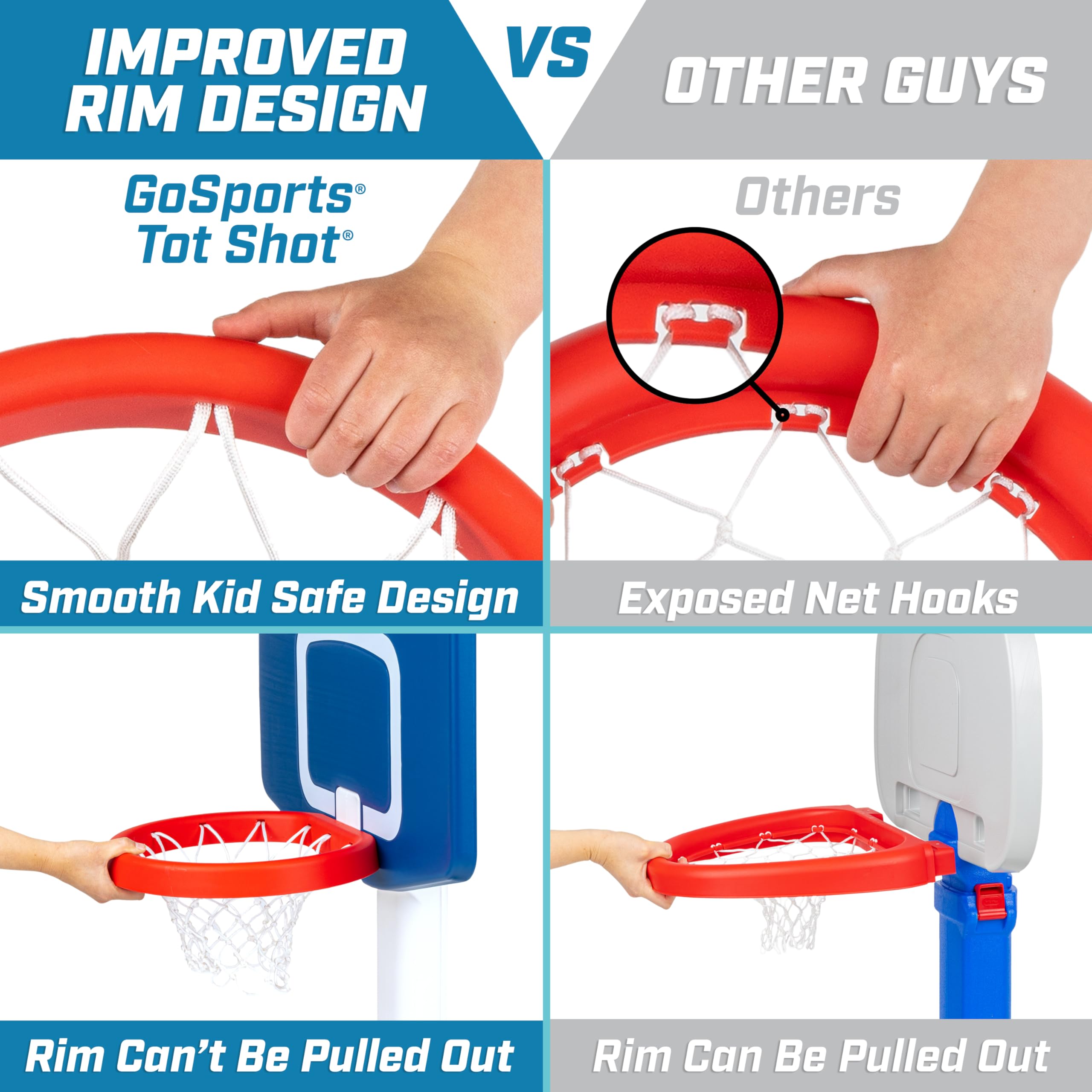 GoSports Tot Shot Toddler Basketball Set - Kids Indoor & Outdoor Toy Hoop with Adjustable Height