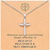 UPROMI Infinity Cross Necklace for Women, Christian Graduation Baptism Gifts for Women Confirmation Gifts for Teen