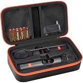 Againmore Wireless Microphone Case Compatible with JBL Wireless Two Microphone System, Handheld Dual Mic Travel Bag for Singing or Karaoke for Receivers, Adapters, AA Batteries