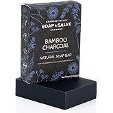 Chagrin Valley Natural Soap Bar - Bamboo Charcoal Soap for Men and Women - Handmade, Unscented, Exfoliating and Cleansing Large 5.6 oz Bar With Tea Tree Oil