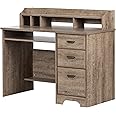 Amazon.com: South Shore Versa, Weathered Oak Computer Desk with Hutch ...