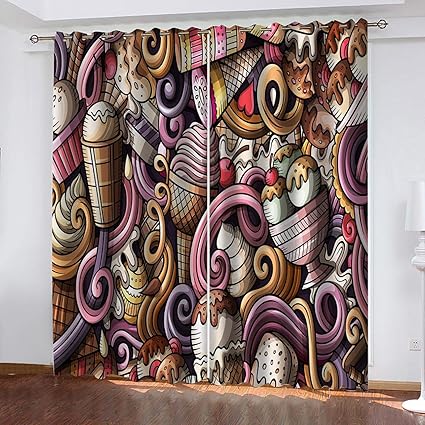 RXWZRL Cortinas Opacas Cocina Modernas para Ventanas 3D Impresión De