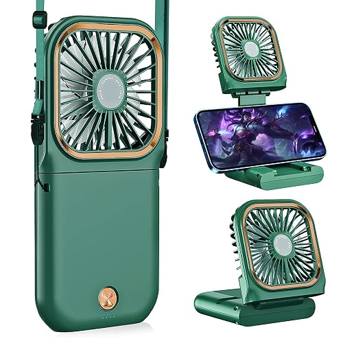Portable Handheld Personal Necklace Fan Foldable Mini Quiet USB ...
