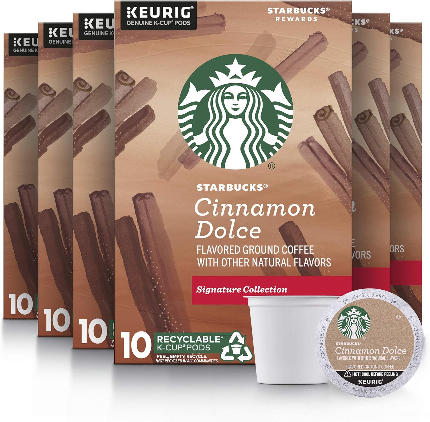 Starbucks Cinnamon Dolce Keurig Pods, Light Roast Coffee (10 Single
