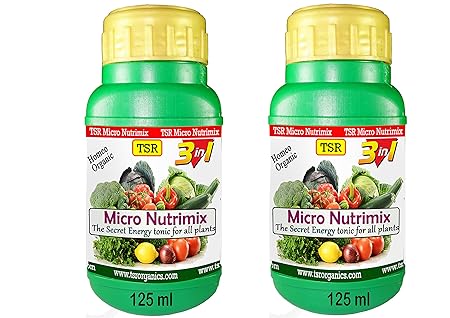 TSR Organic Fertilisers & Pesticides Micro NUTRI MIX Organic Mixed Micro Nutrients Fertilizer for All Vegetable Plants, The Secret Energy Tonic (125 + 125 ml)