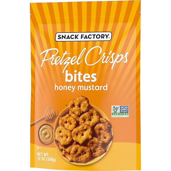 SNACK FACTORY PRETZEL CRISPS BITES, HONEY MUSTARD PRETZELS, 12 OZ