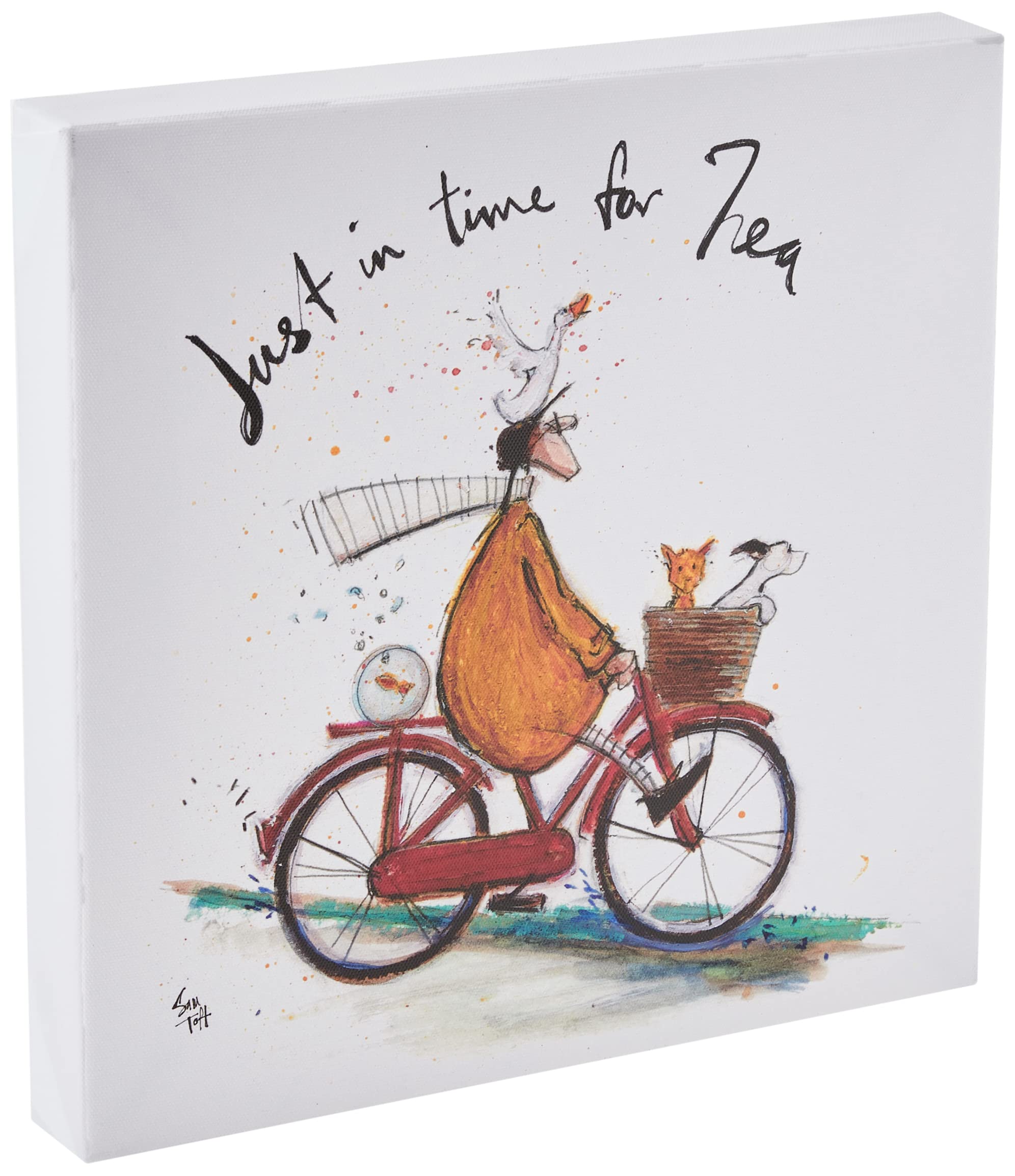 Sam Toft (Just in Time for tea Canvas Print 30 x 30 cm, Multi, 30 x 30 x 3, 8 cm