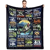 Jekeno Fishing Gifts for Men Fish Blanket for Fisherman Unique Fish Design Gift for Dad Boys Kids Fishing Lovers Funny Cozy Present for Birthday Christmas Holidays(50x60 Inch)