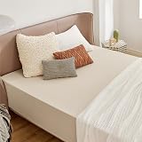 Bedsure Super King Fitted Sheet Deep Pocket 40cm Beige 180x200cm view 7