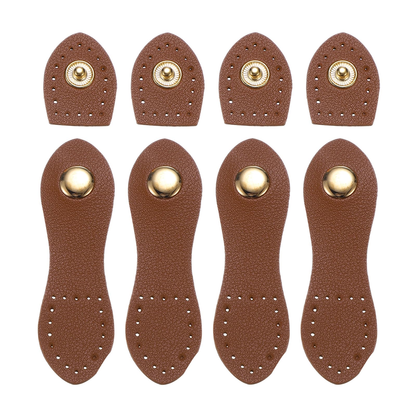 PATIKIL Leather Snap Buckles, 4 Pack Sew on Purse Tab Closures Bag Buckle Fasteners Snap Button Closure for Leather Purse Wallet Bags Notebook, Coffee