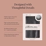 Kitsch Satin Pillowcase with Zipper Charcoal 48x66 cm view 3