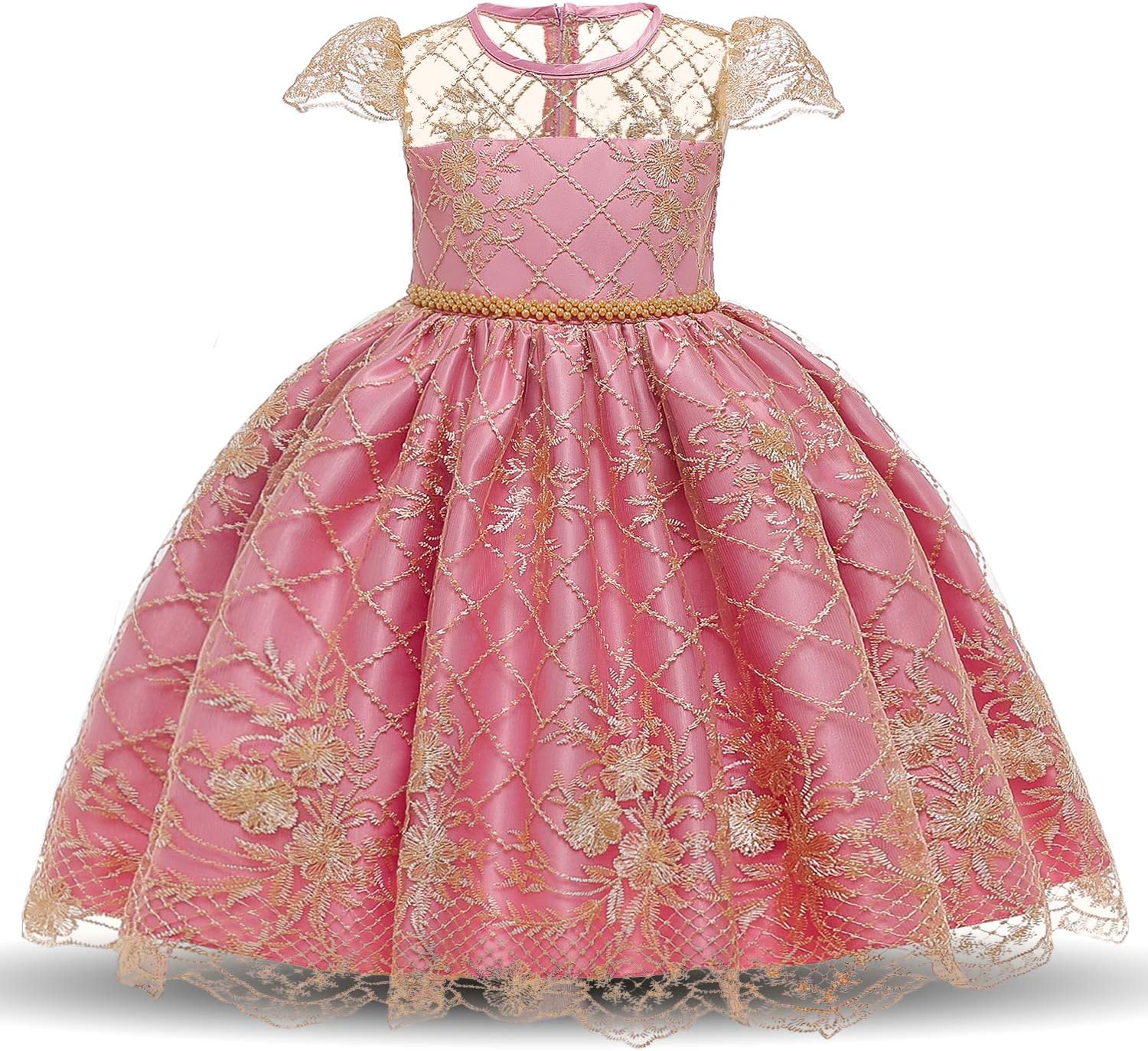 HNXDYY Girls Princess Dress Costume Carnival Party Elegant Dress Size 4-9 Years