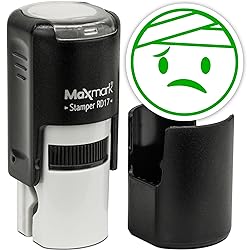MaxMark Round Self Inking Emoji Stamp - Sick