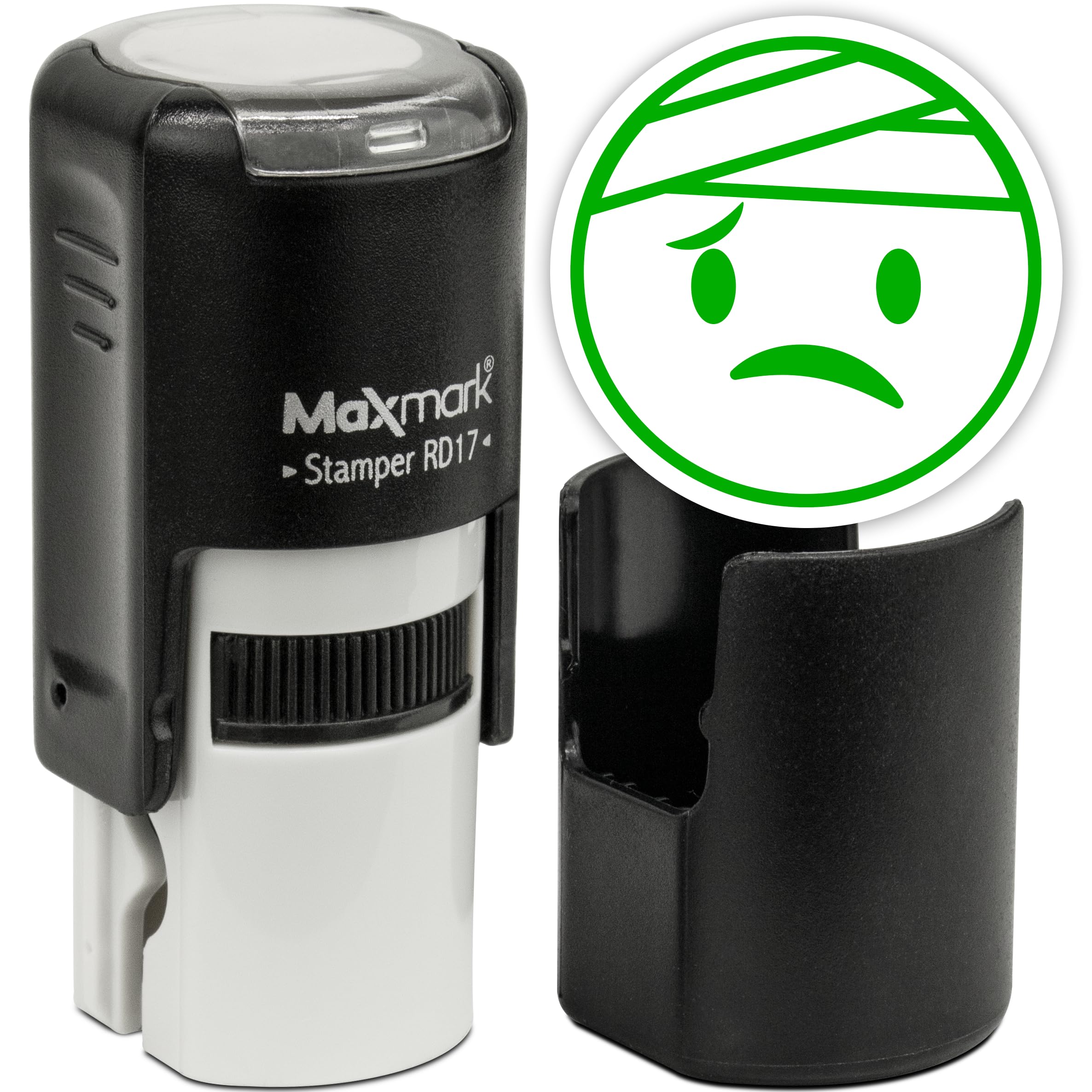MaxMark Round Self Inking Emoji Stamp - Sick