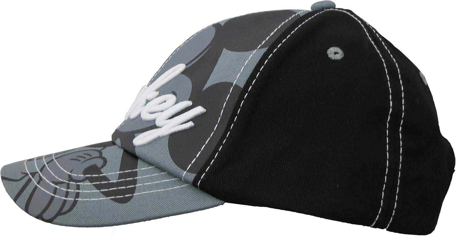 Disney Mickey Mouse Boys Black and Grey Baseball Cap [2013]: Clothing