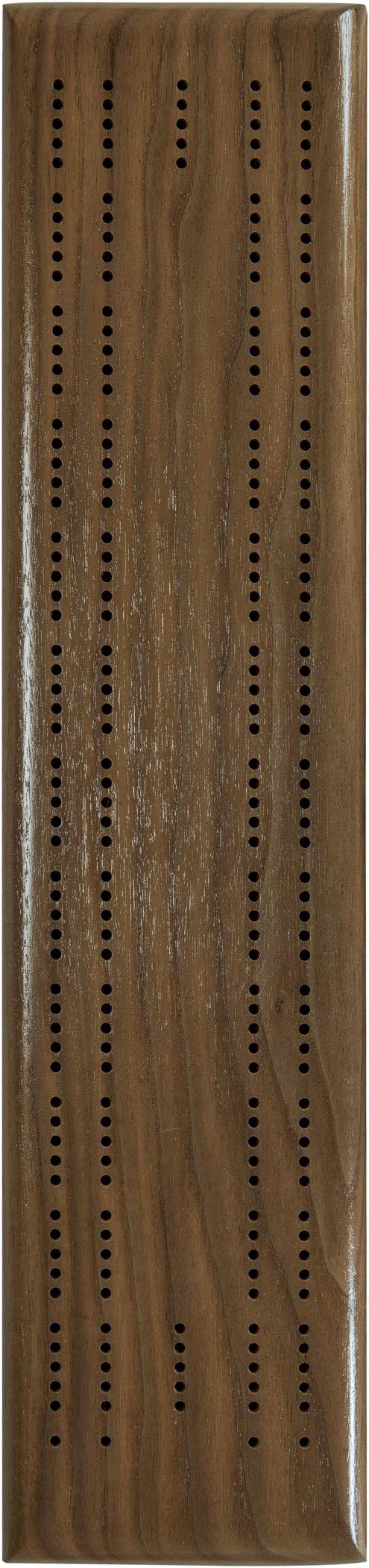 WE Games Competition Cribbage Set (Made in USA) - Solid Walnut Wood Sprint 2 Track Board with Metal Pegs