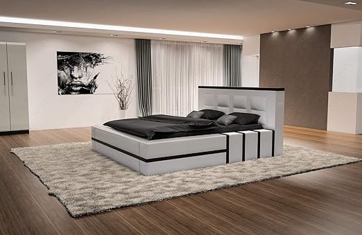 Jugendbett Ronja 140x200 Weiss Schwarz Bett Komplett Rost