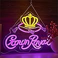 Crown Neon Sign for Bar Wall Decor, Royal Beer Lights Signs Whiskey LED Sign for Bar Man Cave Bedroom Home Shop Pub Bistro Party Hotel Game Room Decor Gifts, USB Powered