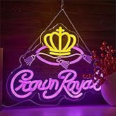 Crown Neon Sign for Bar Wall Decor, Royal Beer Lights Signs Whiskey LED Sign for Bar Man Cave Bedroom Home Shop Pub Bistro Party Hotel Game Room Decor Gifts, USB Powered