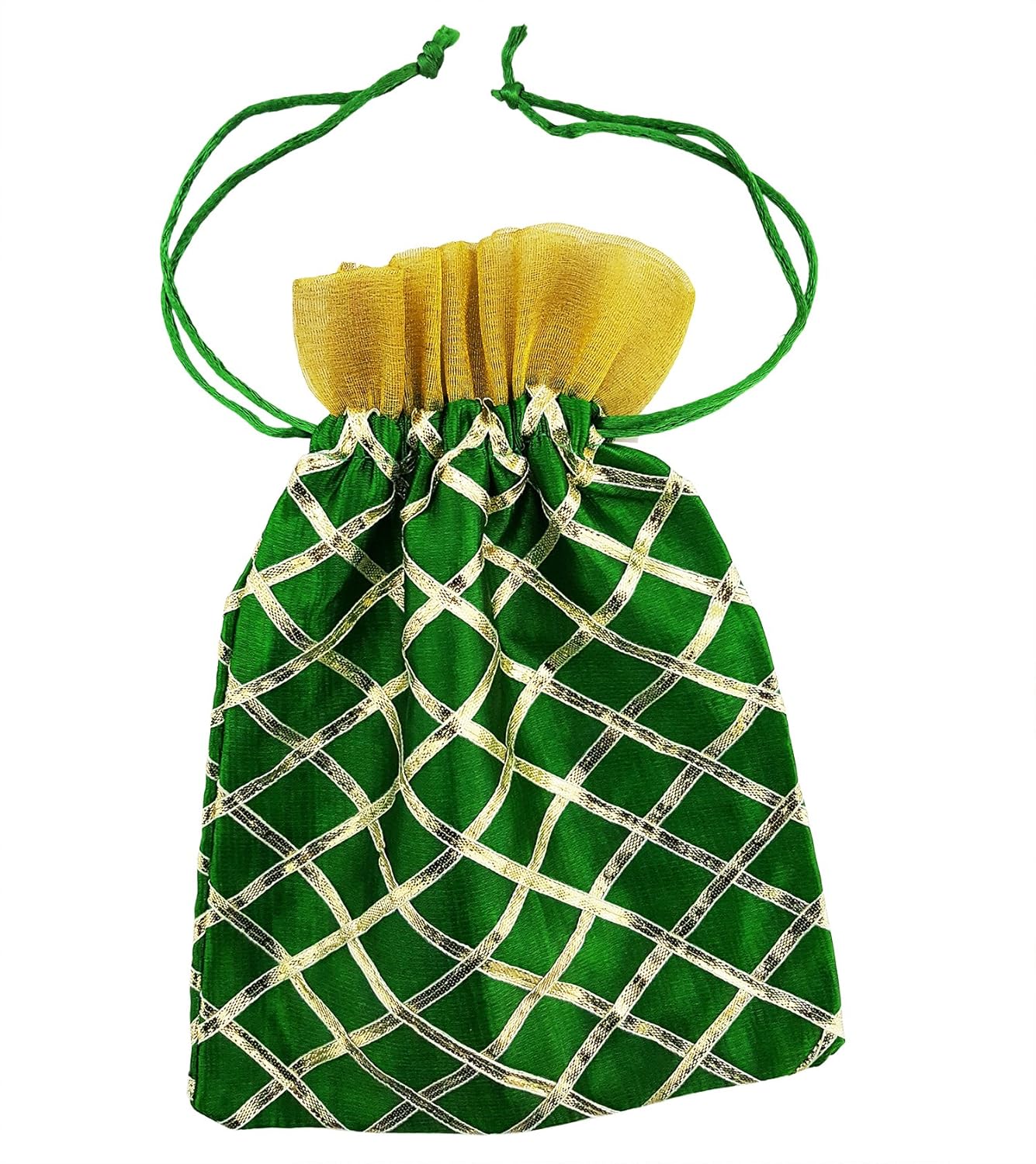 mehrunnisa green gota big size shagun potli pouch (bag1605)