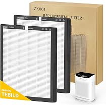 2 Pack ZX001 True HEPA Replacement Filter Compatible with TEBILD